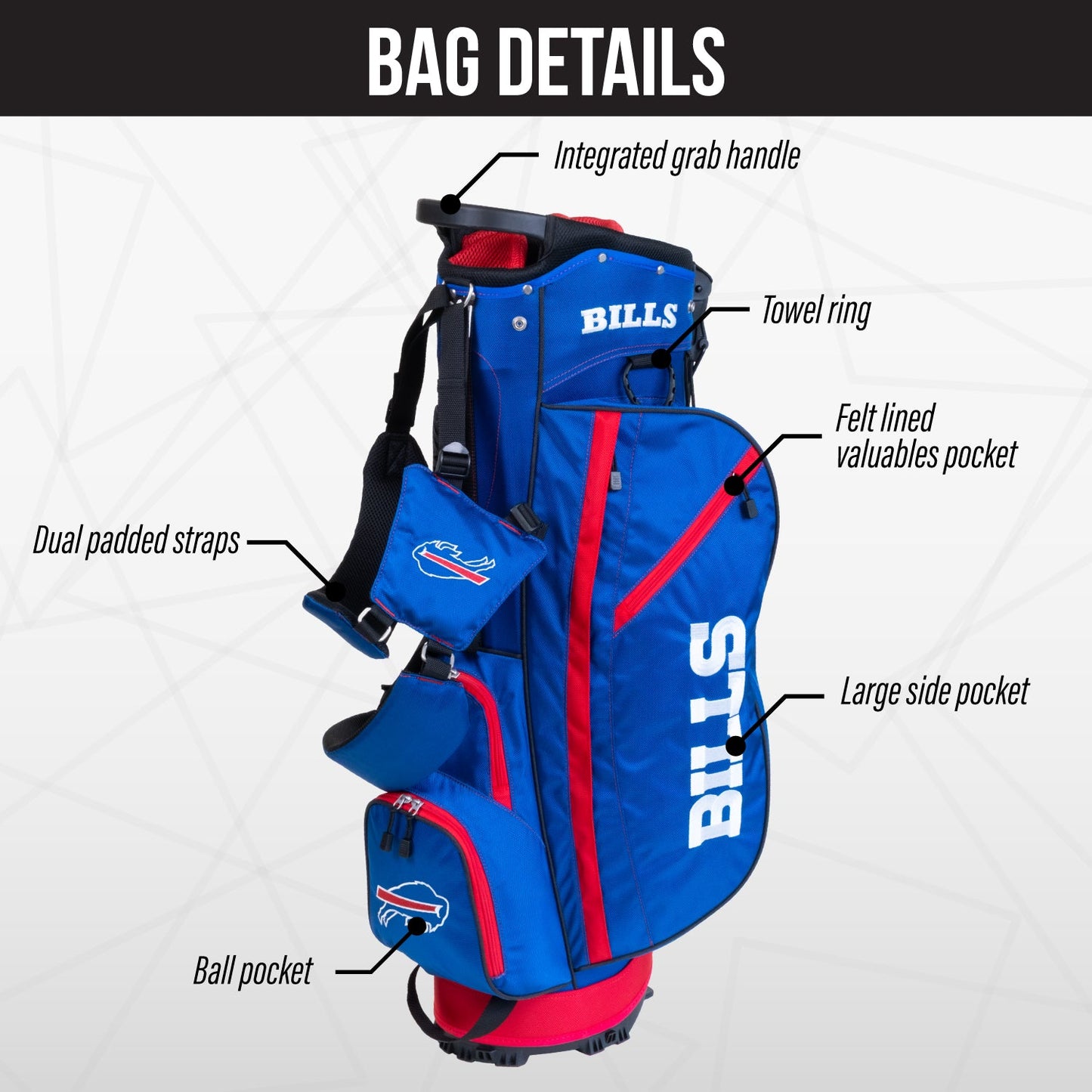 Buffalo Bills Fairway Stand Bag - Image 3 - Club Rehab