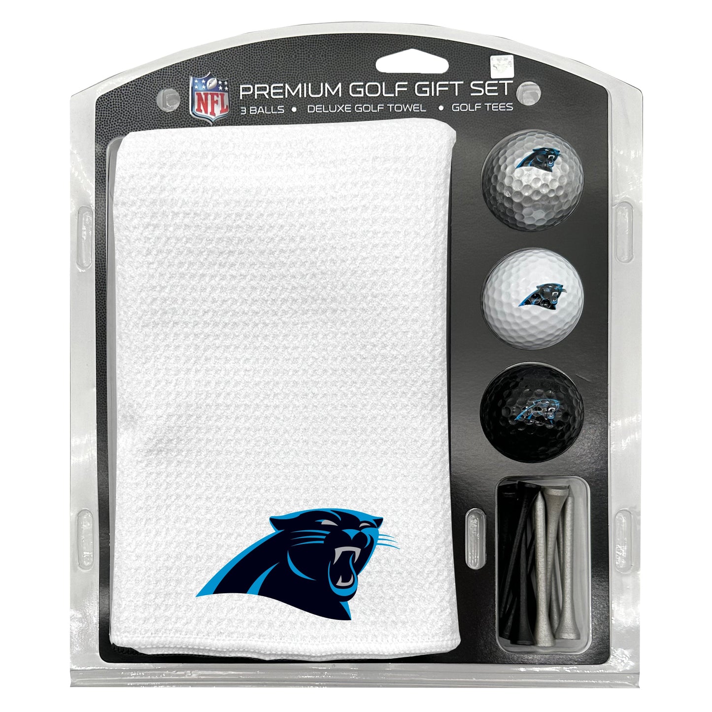 Carolina Panthers White Microfiber Towel Golf Gift Set - Club Rehab