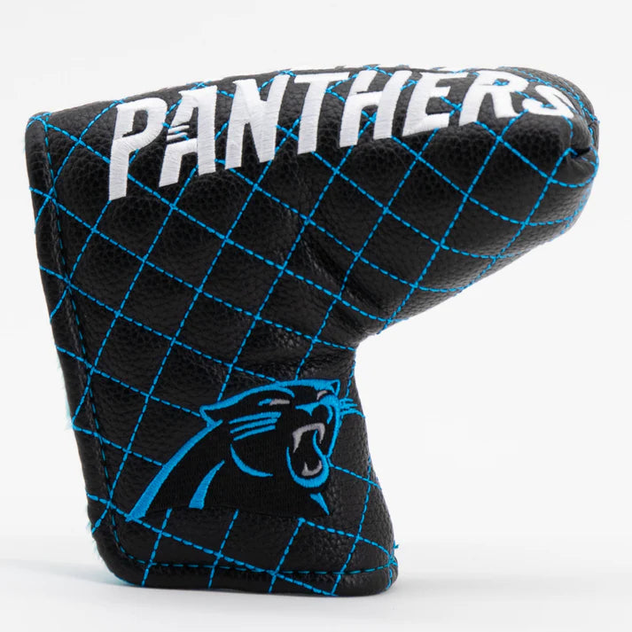 Golf club head cover with 'Panthers' text and logo on a white background