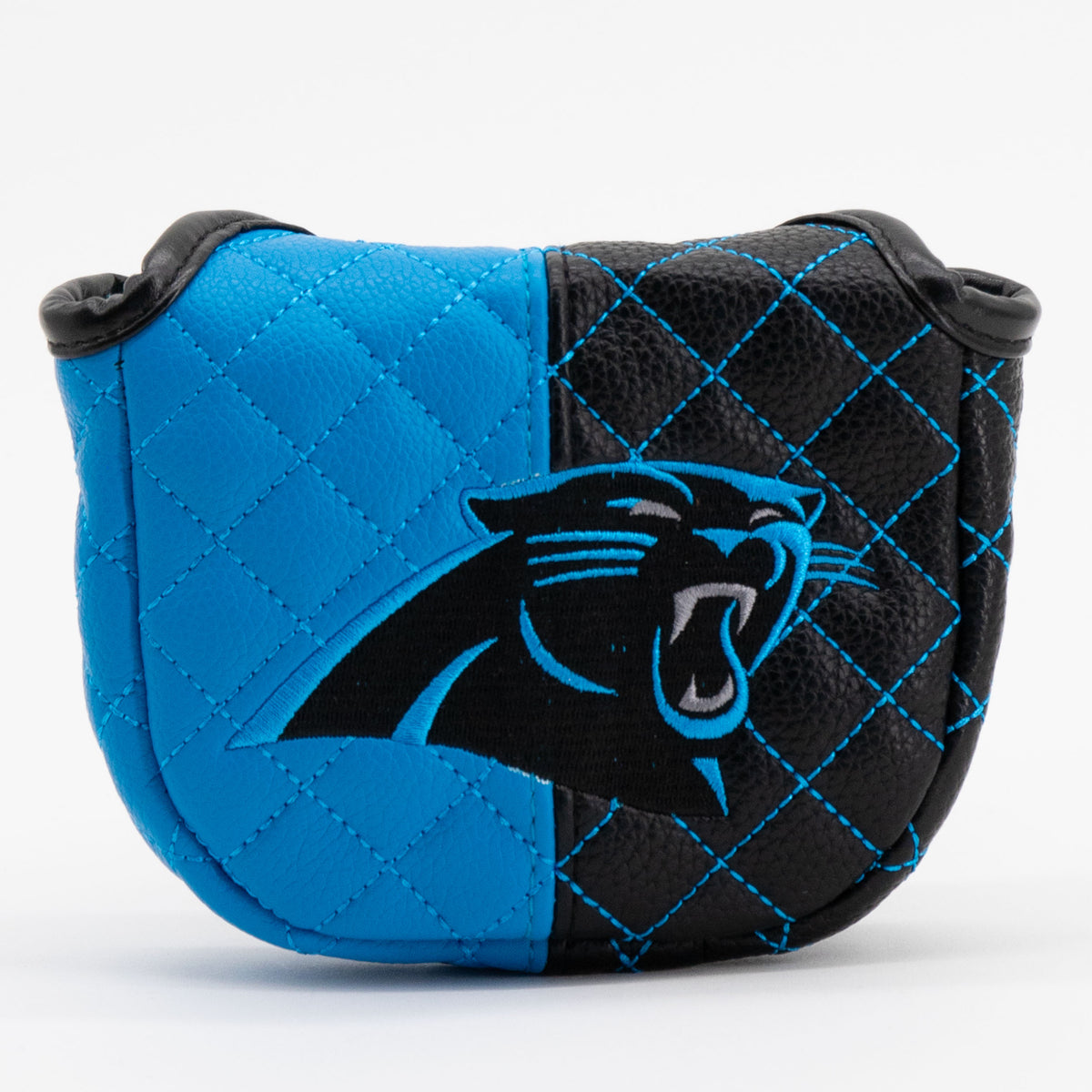 Carolina Panthers Split Quilted Mallet Putter Cover, front view