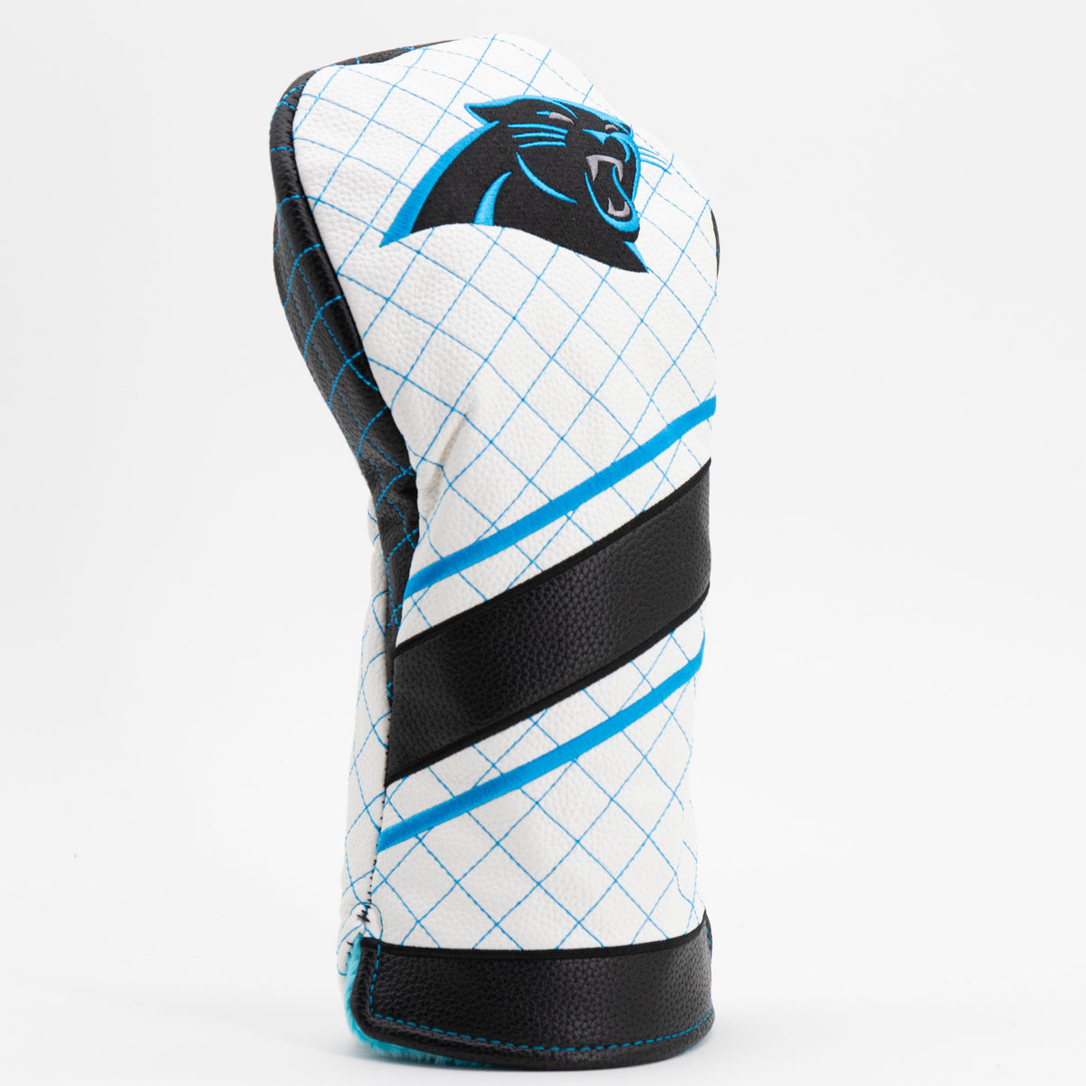Carolina Panthers Striped Quilted Driver Headcover, angled view