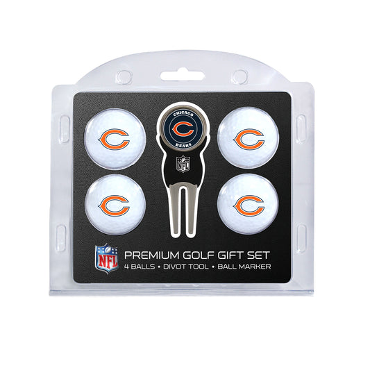 Chicago Bears four ball golf gift set with divot tool and ball marker