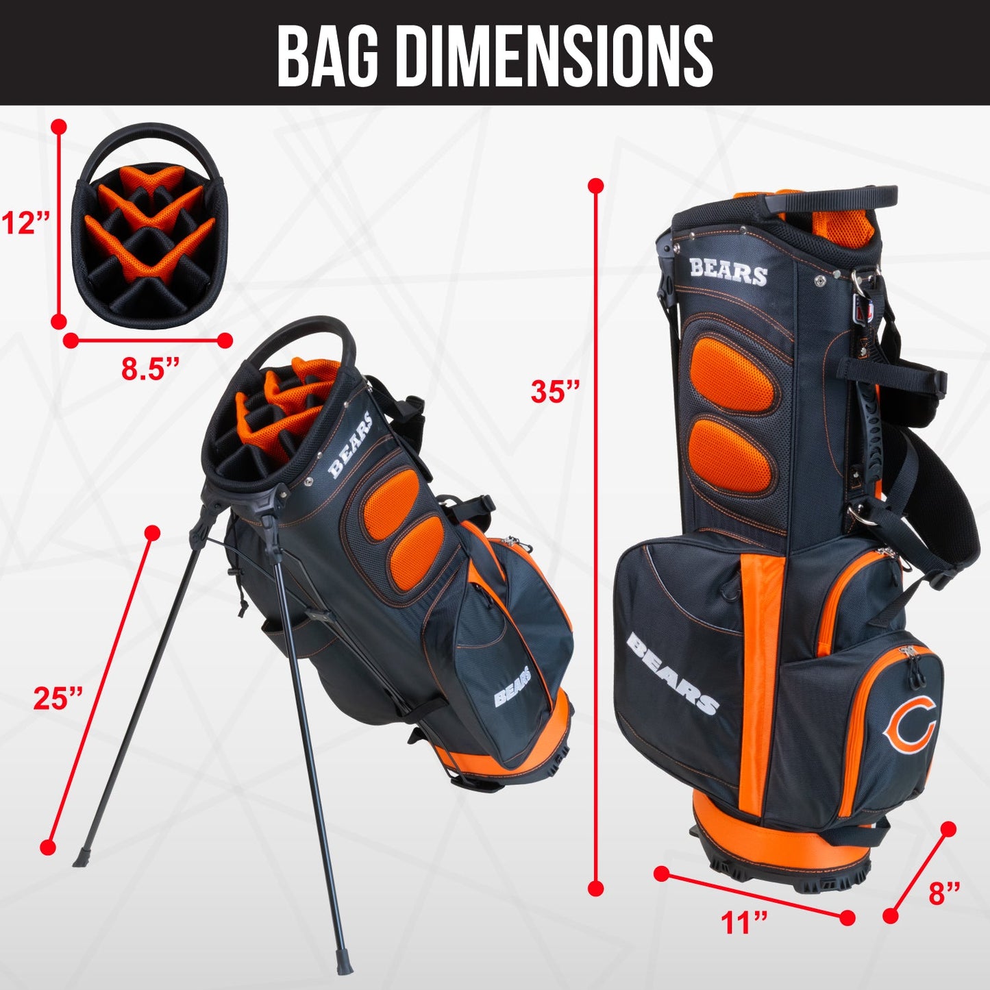 Chicago Bears Fairway Stand Bag - Image 4 - Club Rehab