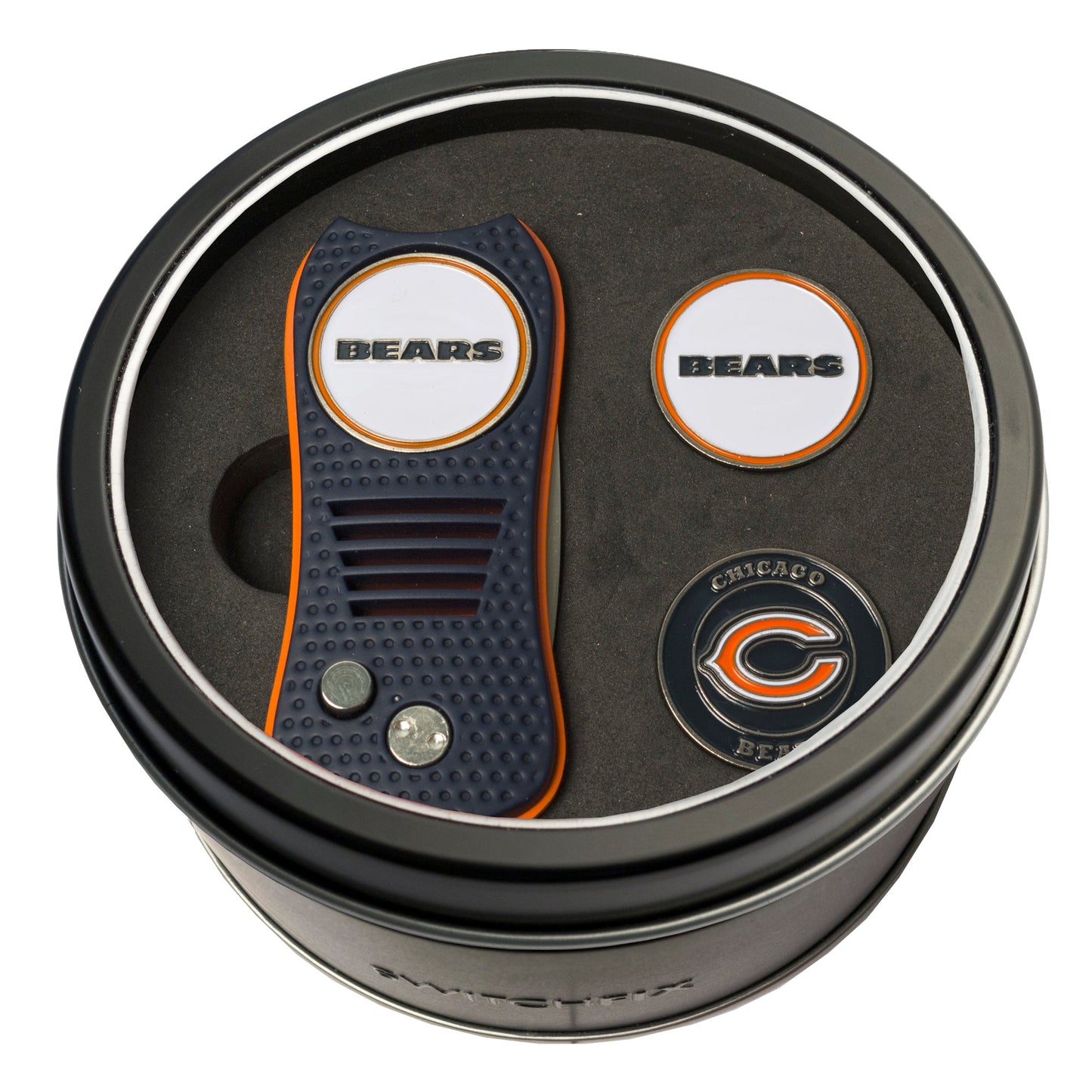 Chicago Bears Switchblade divot tool and ball marker tin gift set
