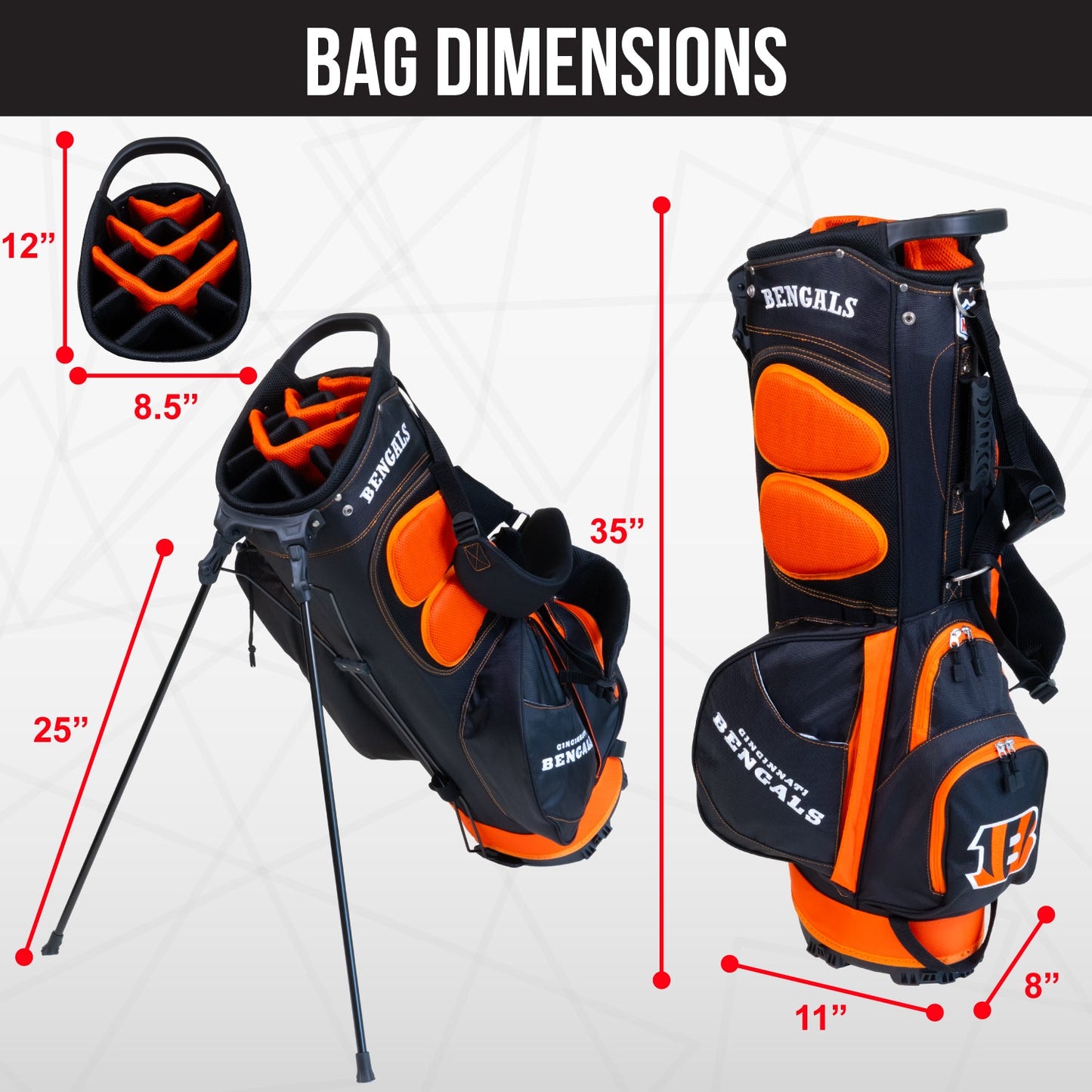 Cincinnati Bengals Fairway Stand Bag - Image 4 - Club Rehab