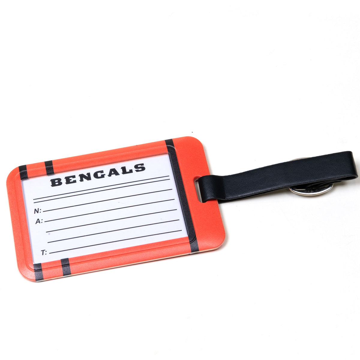 Cincinnati Bengals plastic golf bag tag by Team Golf, product photo 2