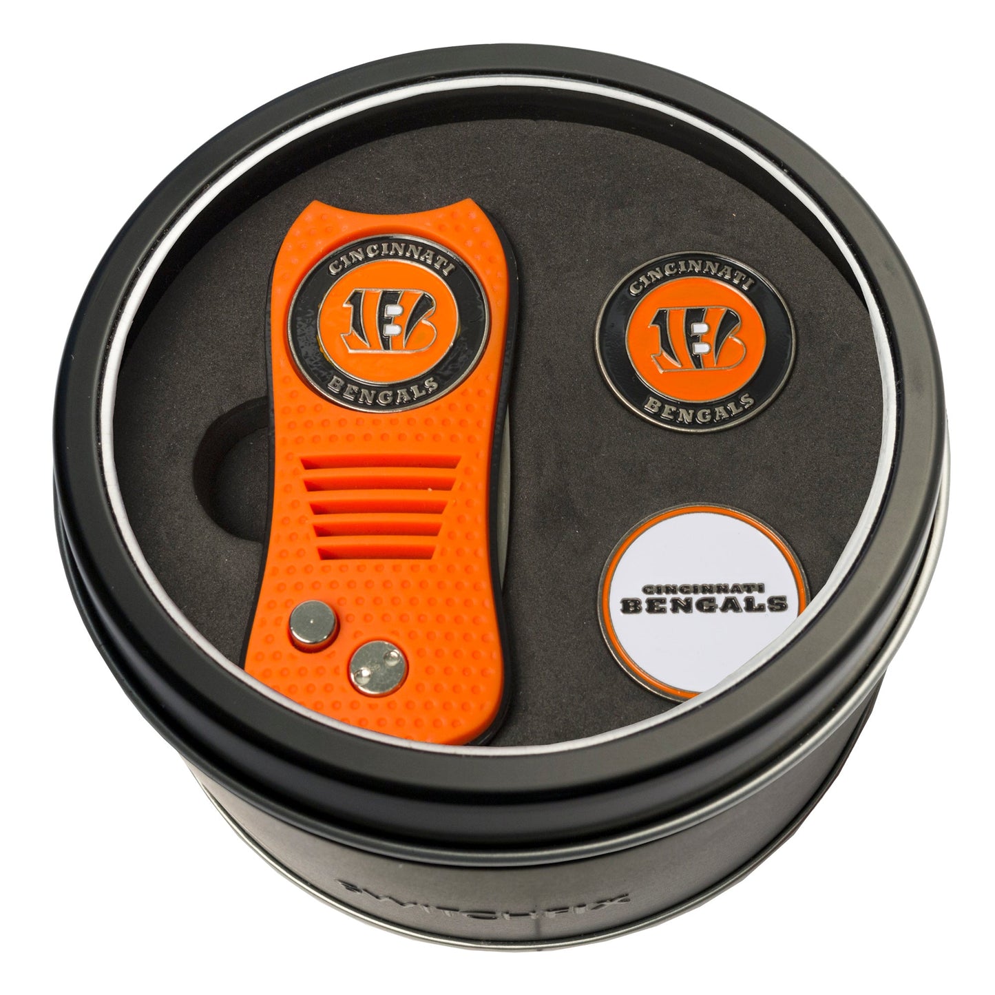 Cincinnati Bengals Switchblade divot tool and ball marker tin gift set