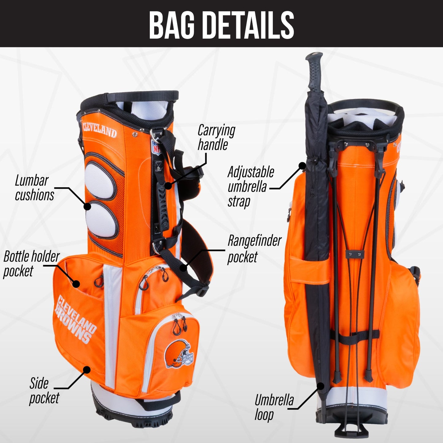 Cleveland Browns Fairway Stand Bag - Image 2 - Club Rehab
