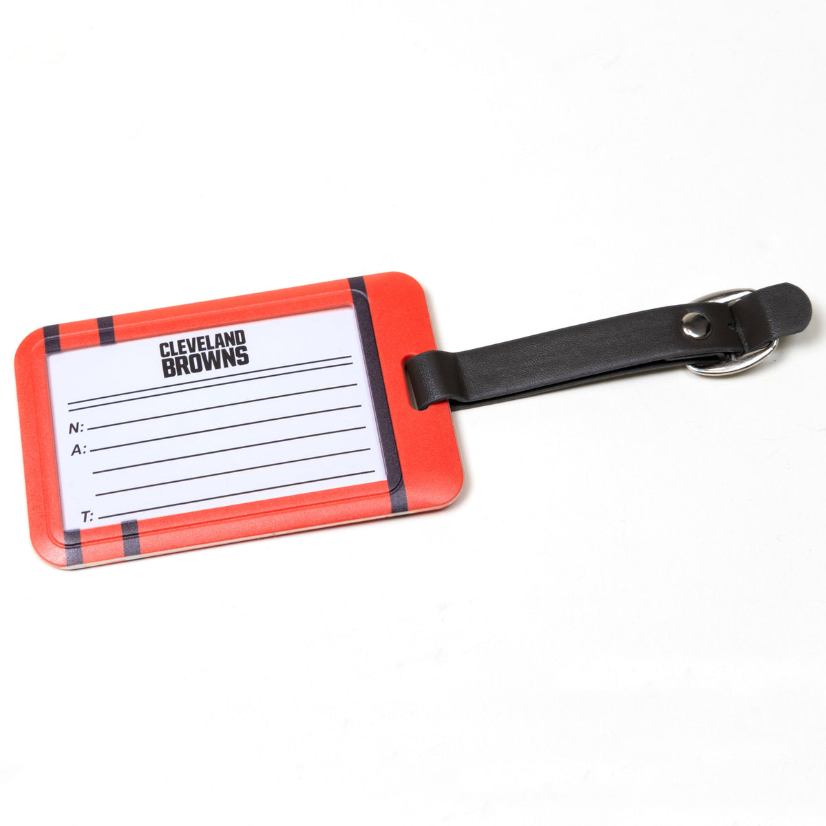 Cleveland Browns plastic golf bag tag by Team Golf, product photo 2
