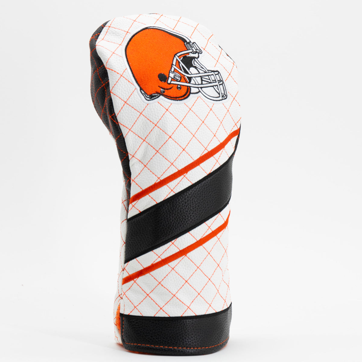 Cleveland Browns Striped Quilted Driver Headcover, angled view
