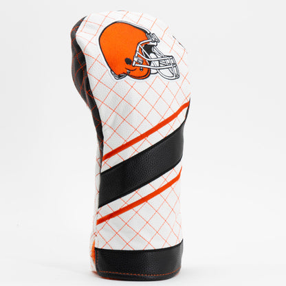 Cleveland Browns Striped Quilted Driver Headcover, angled view