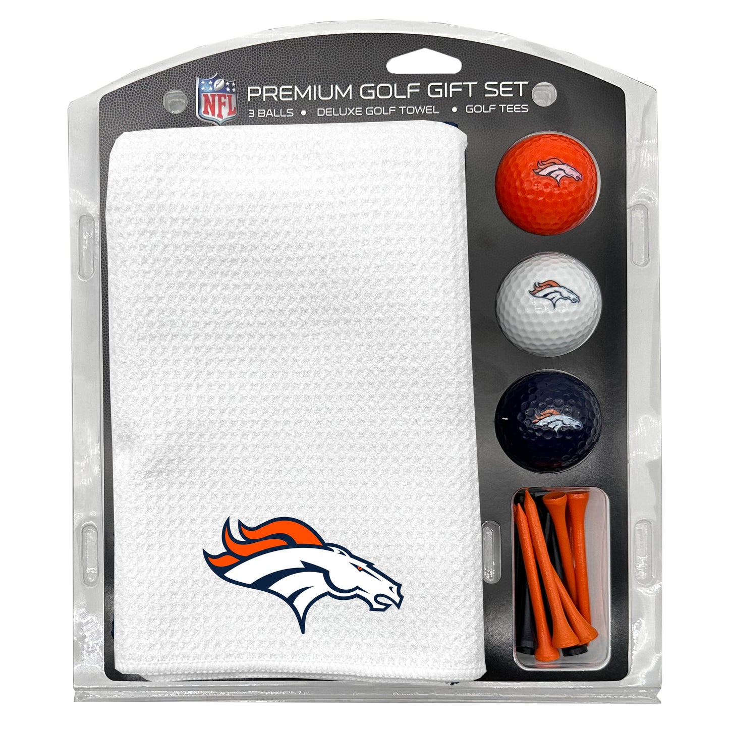 Denver Broncos White Microfiber Towel Golf Gift Set - Club Rehab