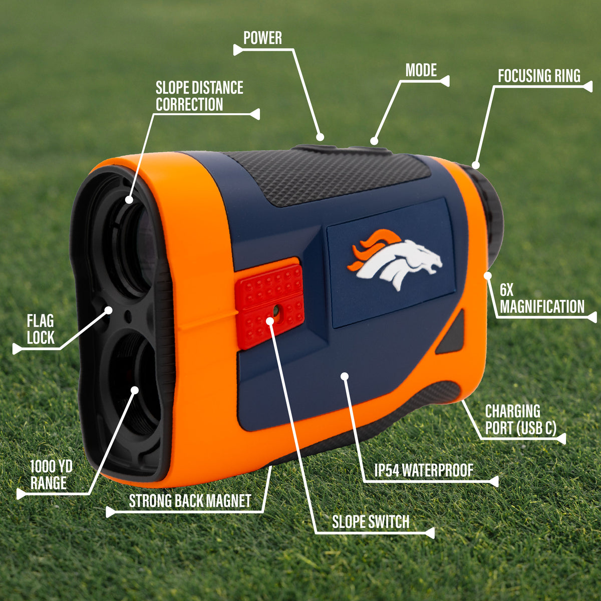 Denver Broncos Foresight golf rangefinder by Team Golf, view 6