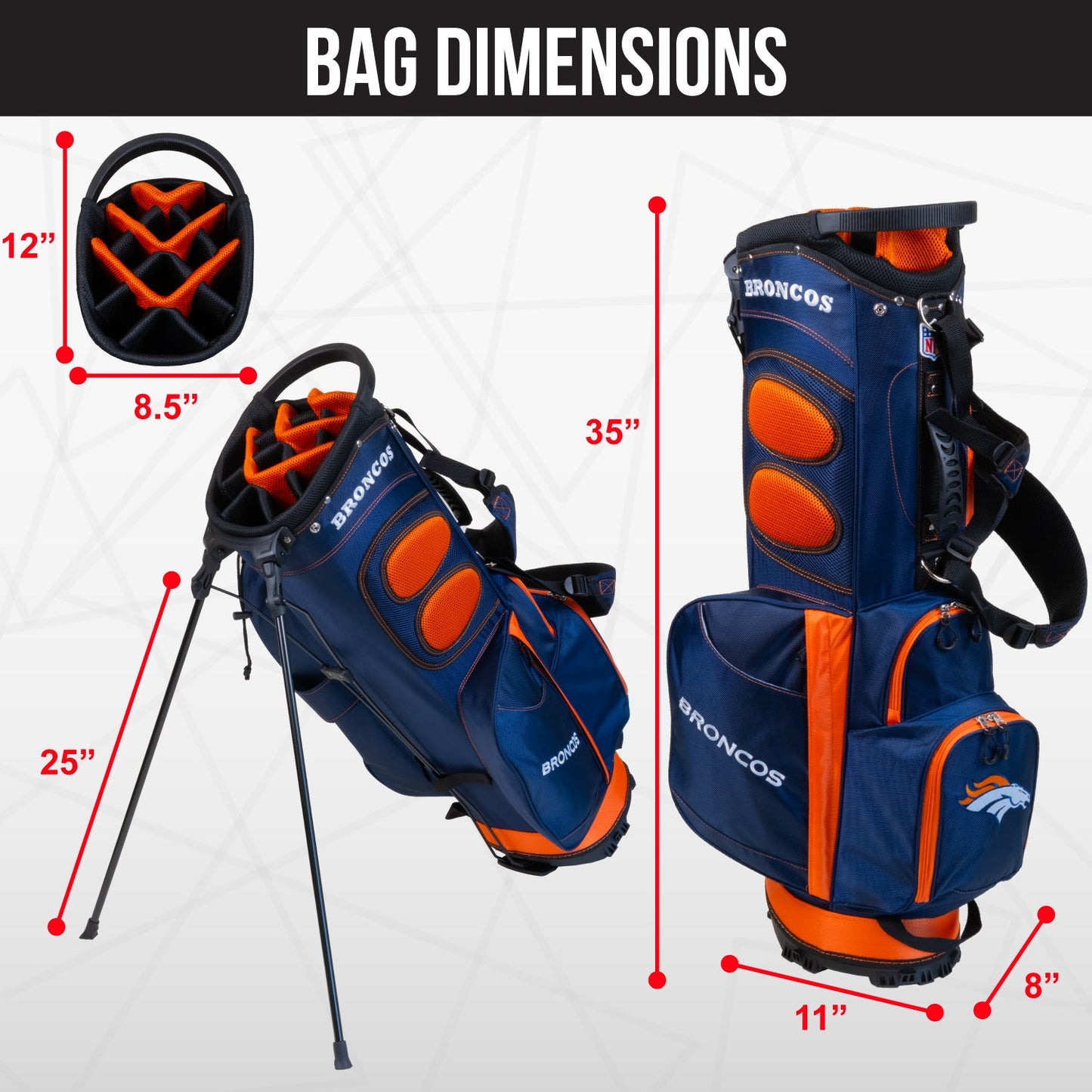 Denver Broncos Fairway Stand Bag - Image 4 - Club Rehab