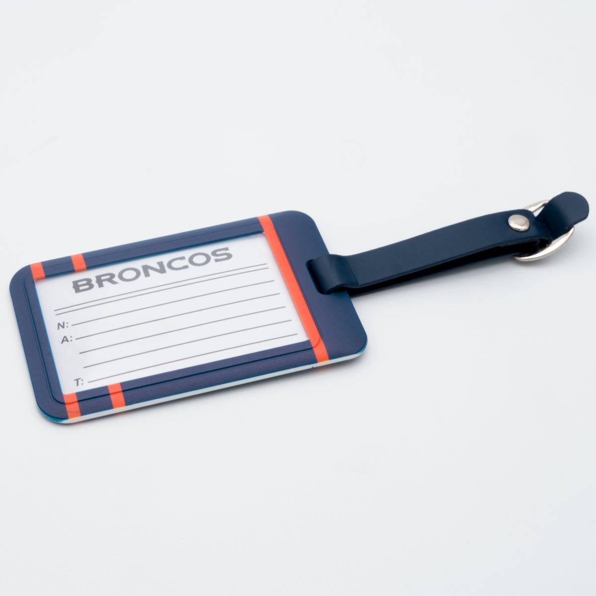 Denver Broncos plastic golf bag tag by Team Golf, product photo 2