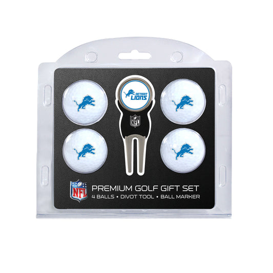 Detroit Lions four ball golf gift set with divot tool and ball marker