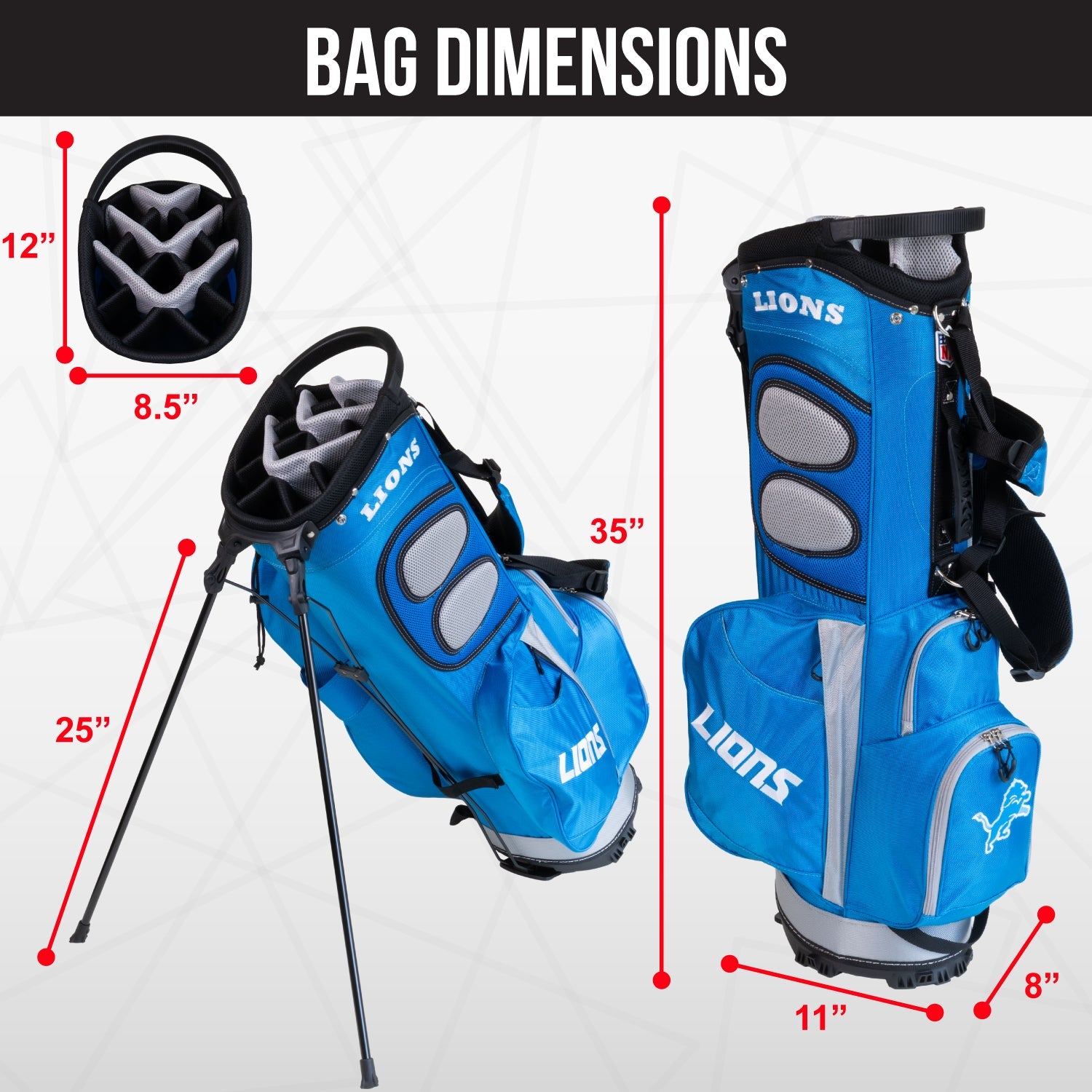 Detroit Lions Fairway Stand Bag - Image 4 - Club Rehab