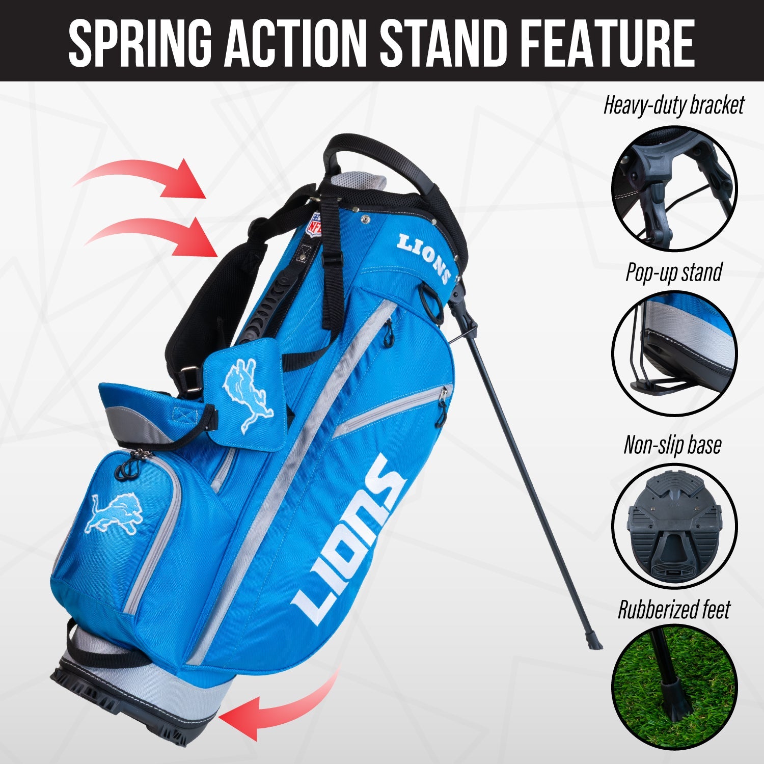 Detroit Lions Fairway Stand Bag - Image 5 - Club Rehab
