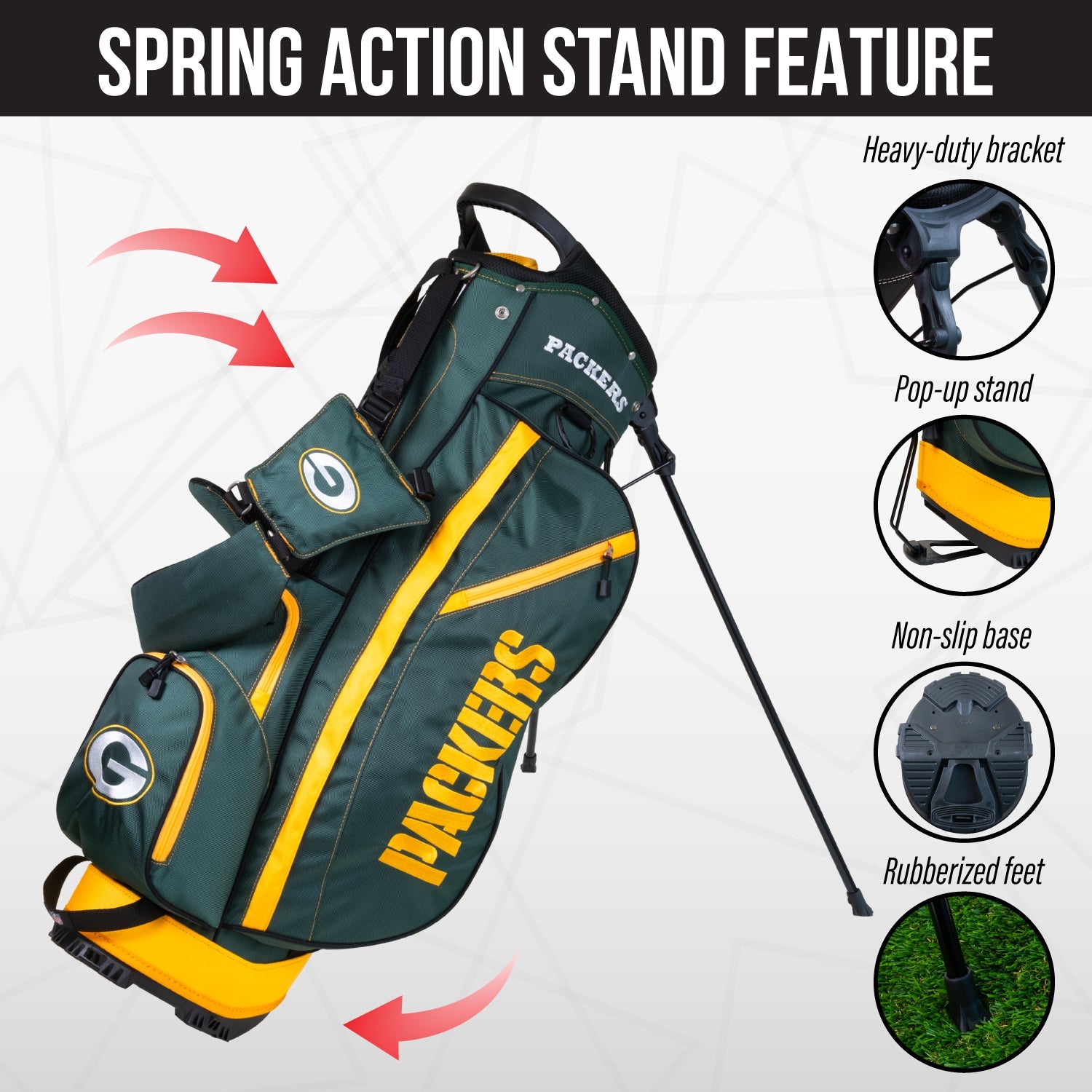 Green Bay Packers Fairway Stand Bag - Image 5 - Club Rehab