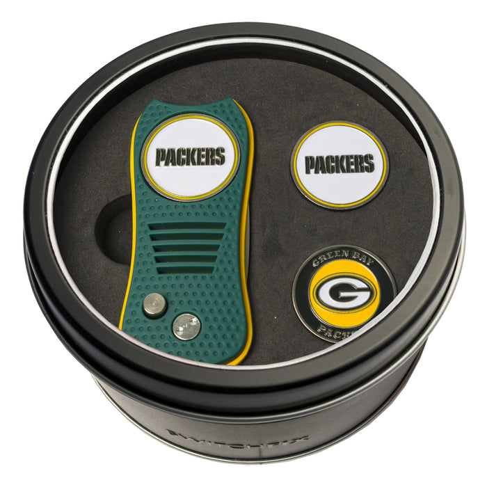 Green Bay Packers Switchblade divot tool and ball marker tin gift set