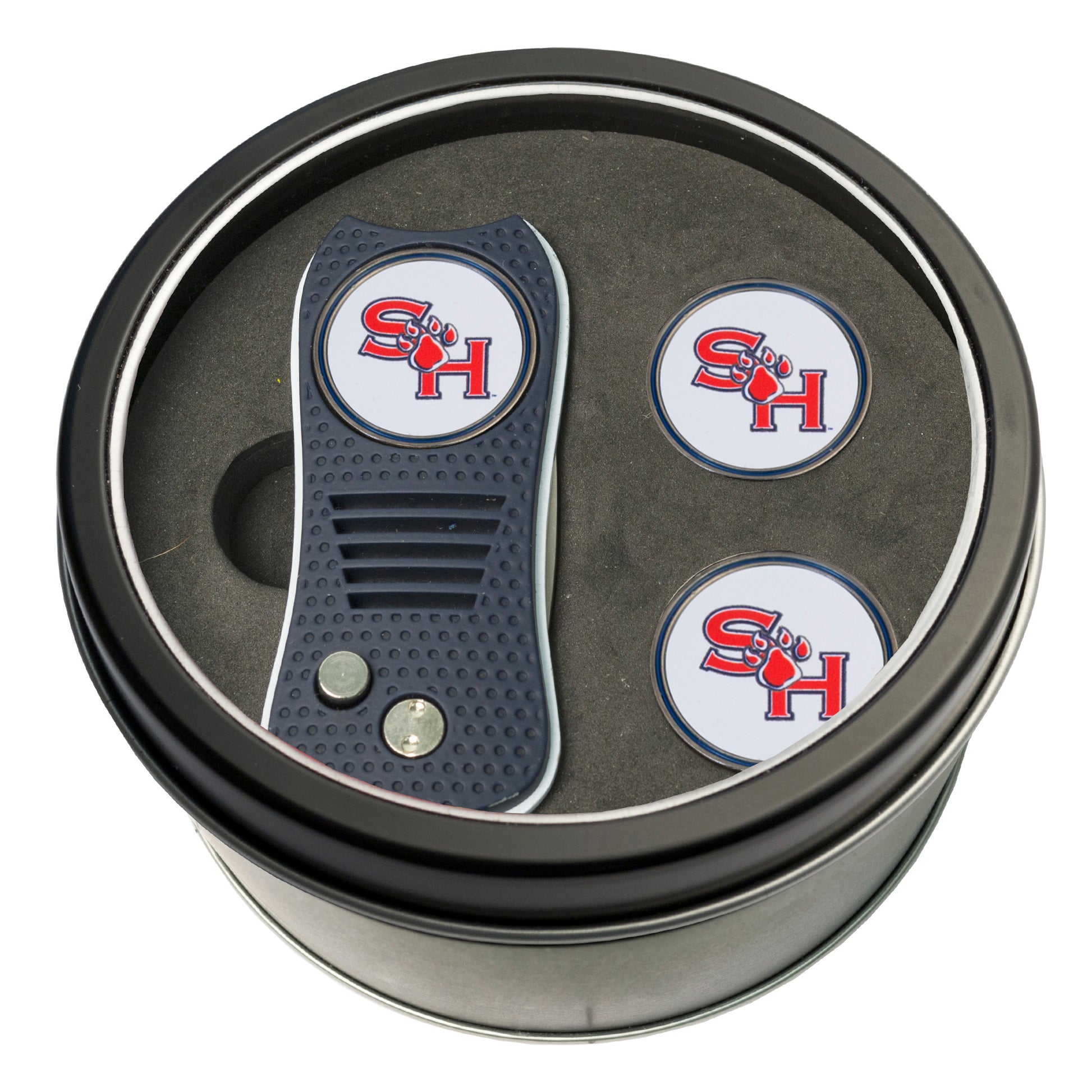 Sam Houston State Switchblade divot tool and ball marker tin gift set
