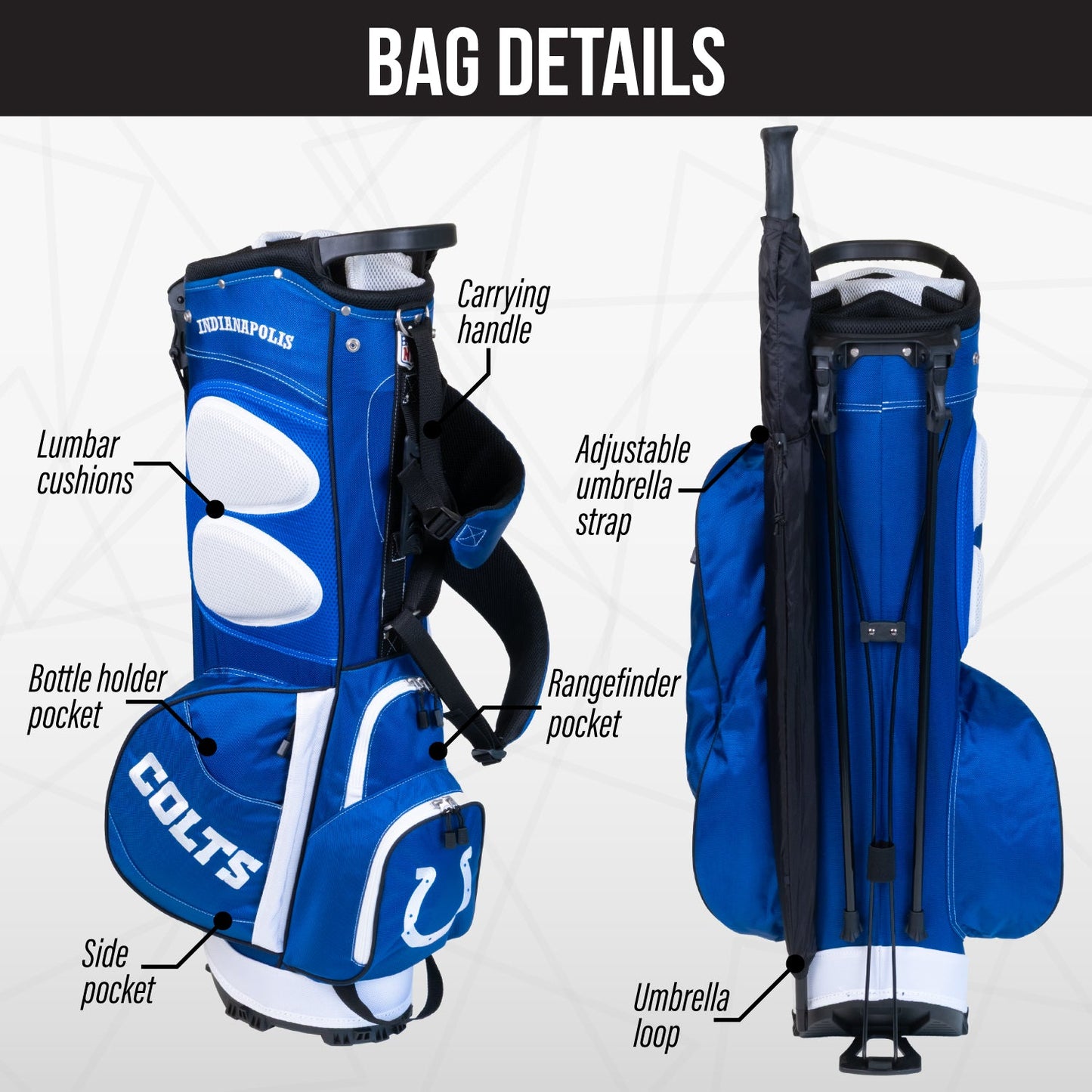 Indianapolis Colts Fairway Stand Bag - Image 2 - Club Rehab