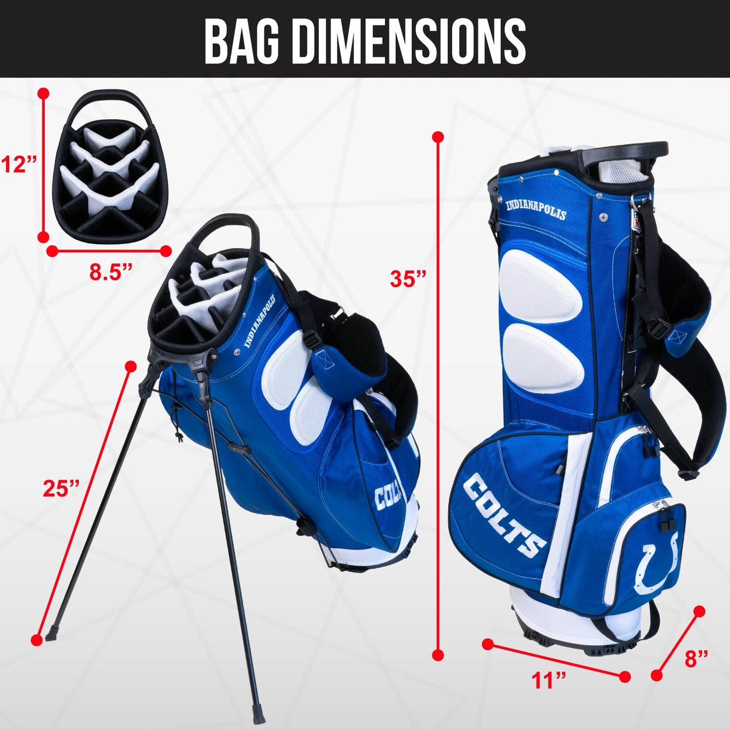 Indianapolis Colts Fairway Stand Bag - Image 4 - Club Rehab