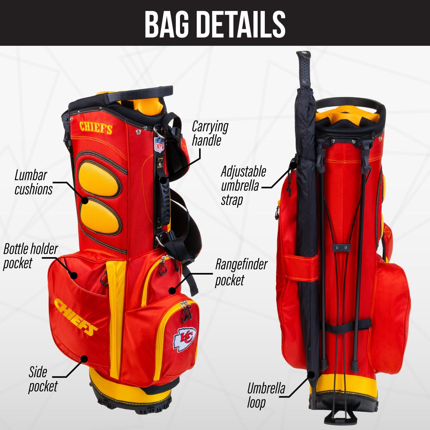 Kansas City Chiefs Fairway Stand Bag - Image 2 - Club Rehab