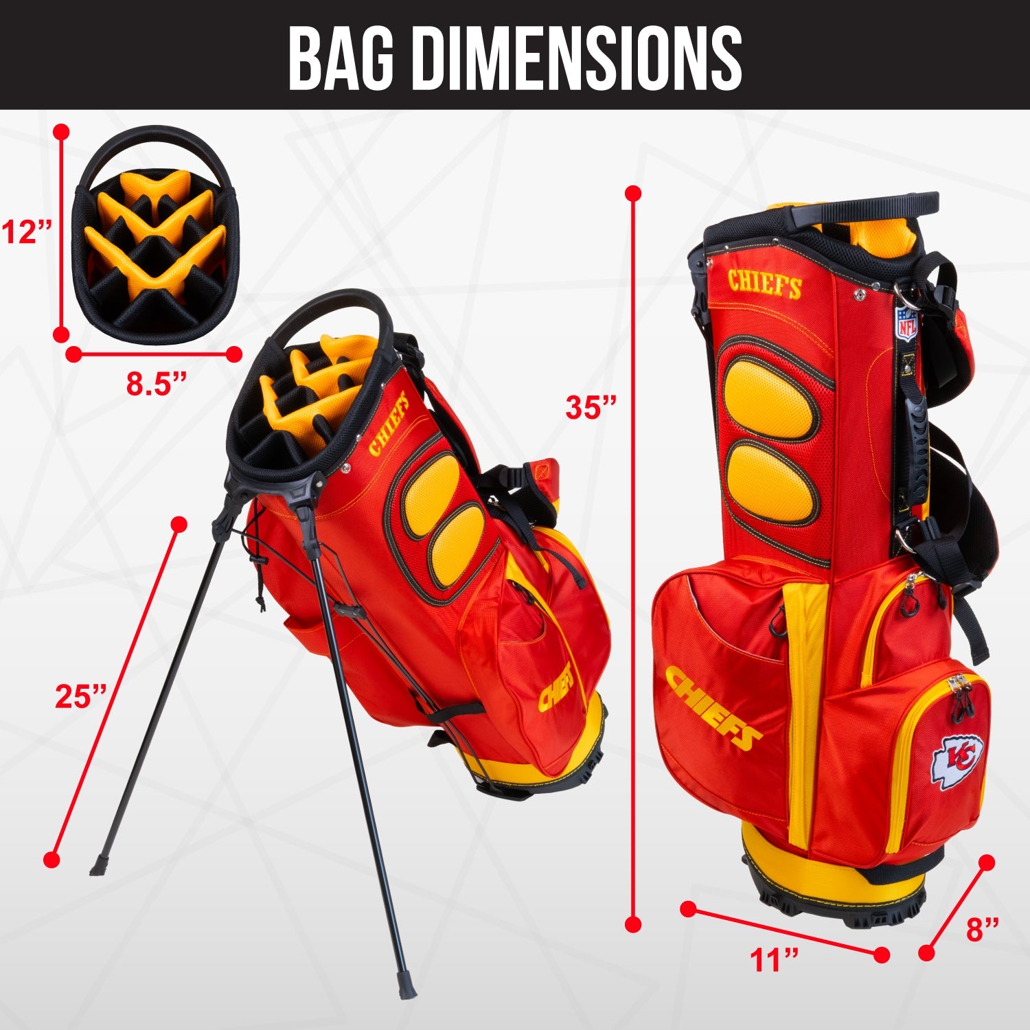 Kansas City Chiefs Fairway Stand Bag - Image 4 - Club Rehab