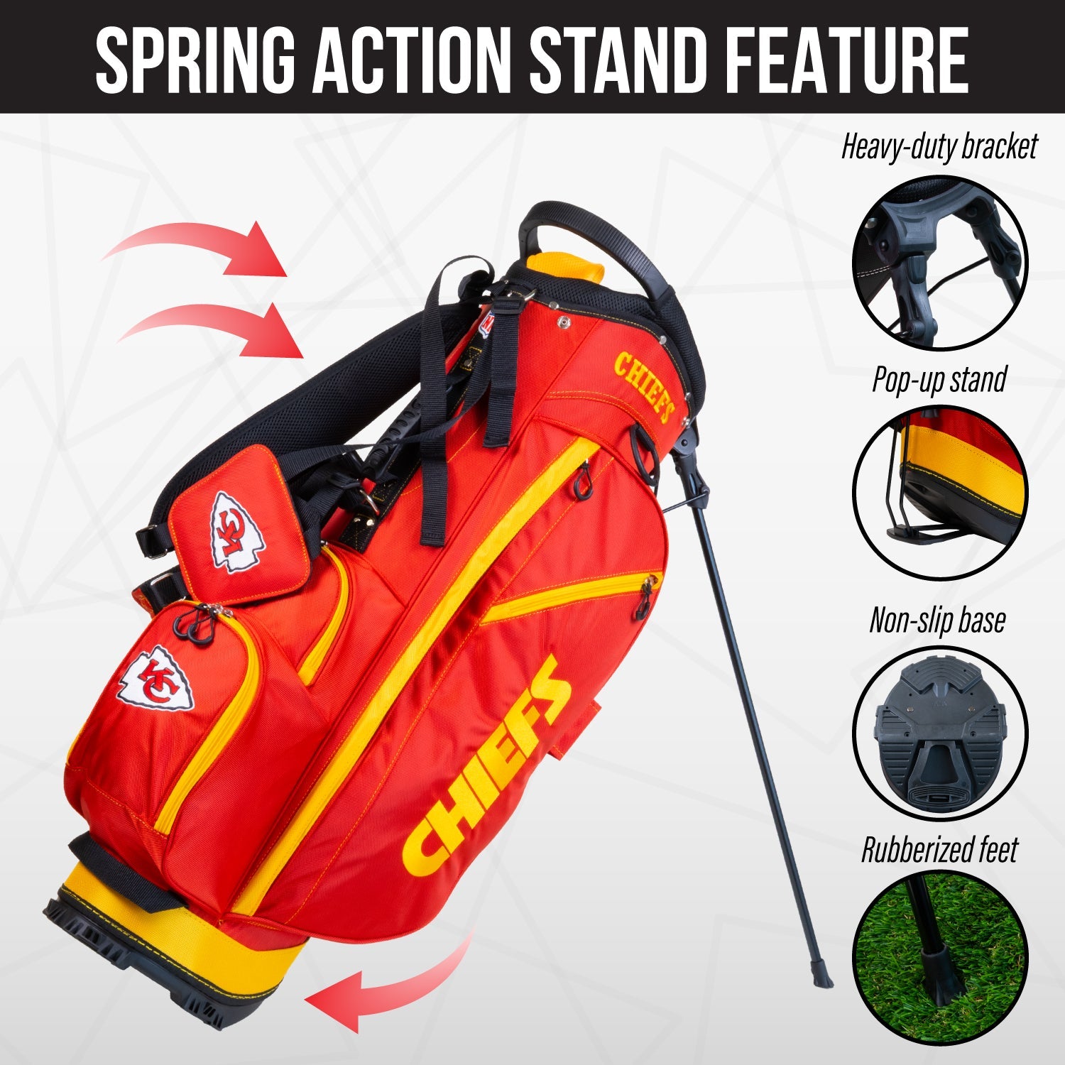 Kansas City Chiefs Fairway Stand Bag - Image 5 - Club Rehab