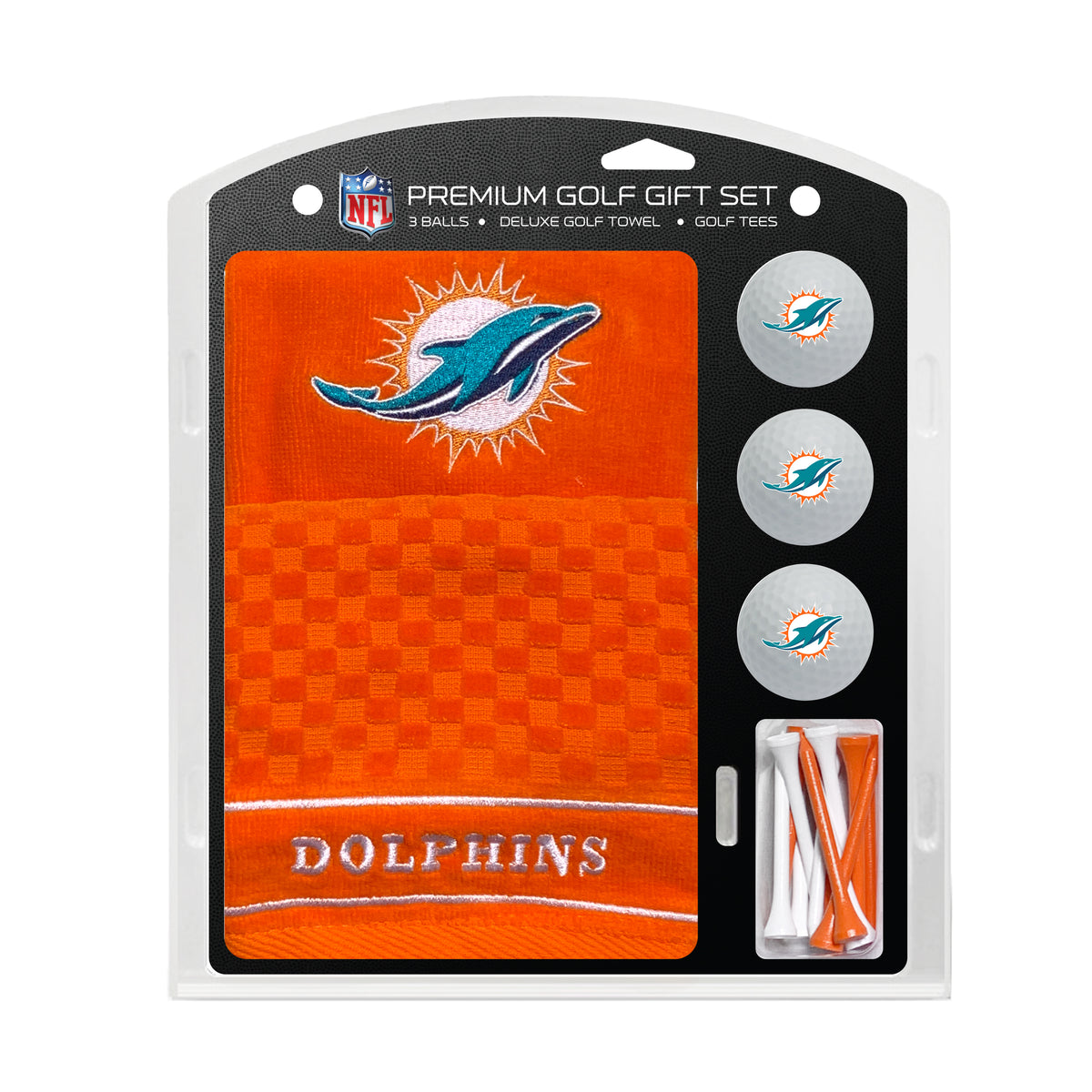 Miami Dolphins Embroidered Towel Golf Gift Set