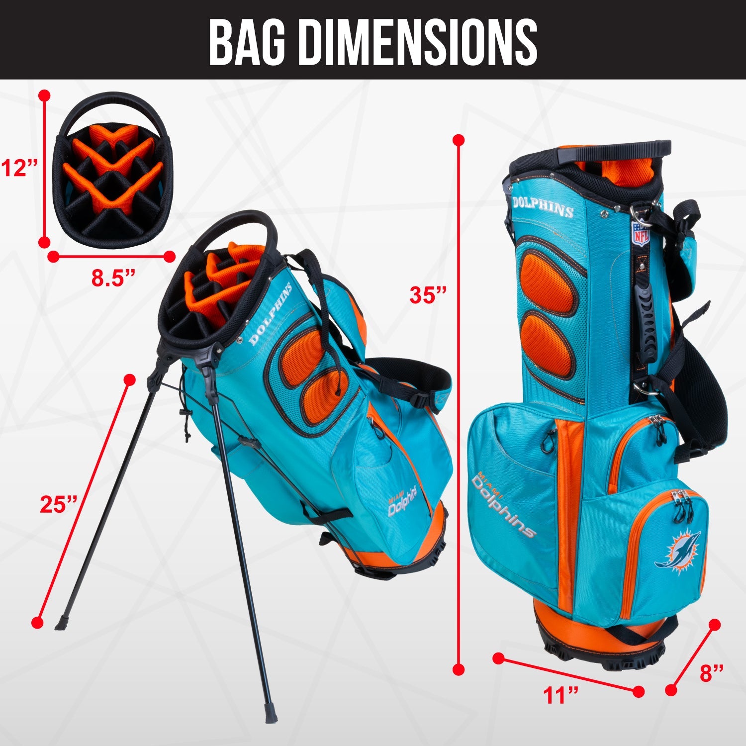 Miami Dolphins Fairway Stand Bag - Image 4 - Club Rehab