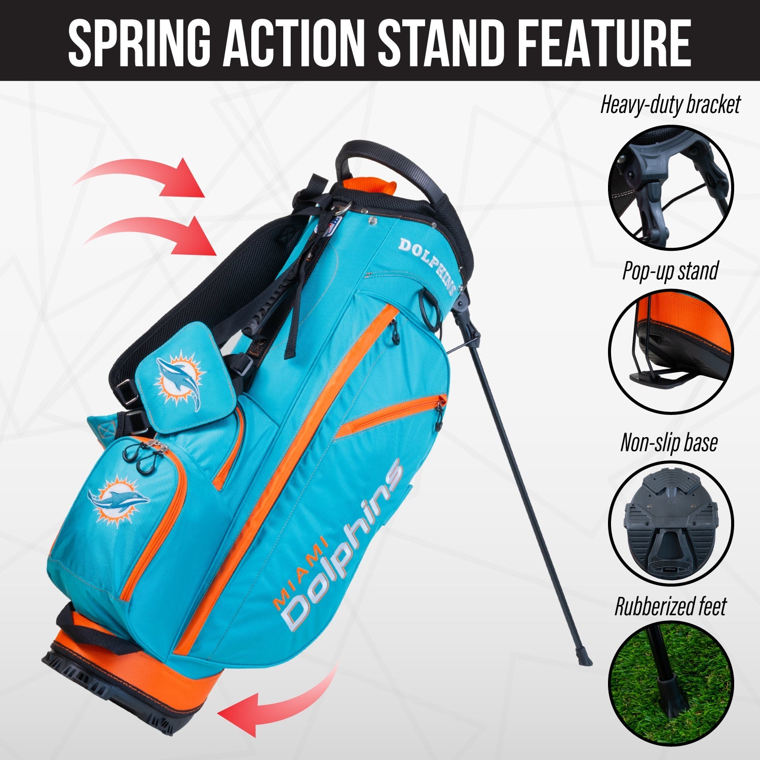 Miami Dolphins Fairway Stand Bag - Image 5 - Club Rehab