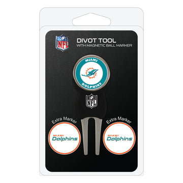 Miami Dolphins Divot Tool + 3 Ball Markers