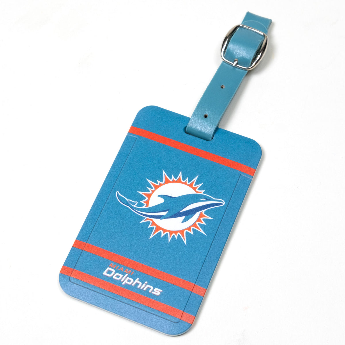 Miami Dolphins plastic golf bag tag by Team Golf, product photo 1