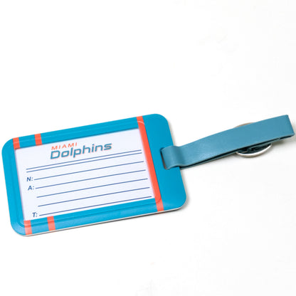 Miami Dolphins plastic golf bag tag by Team Golf, product photo 2