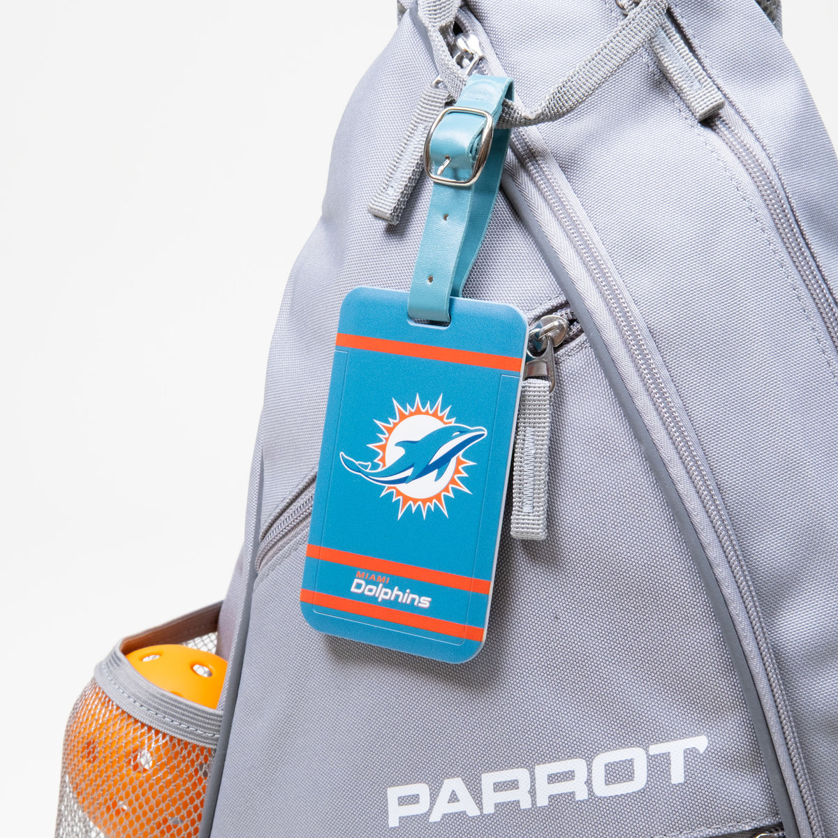 Miami Dolphins plastic golf bag tag by Team Golf, product photo 3