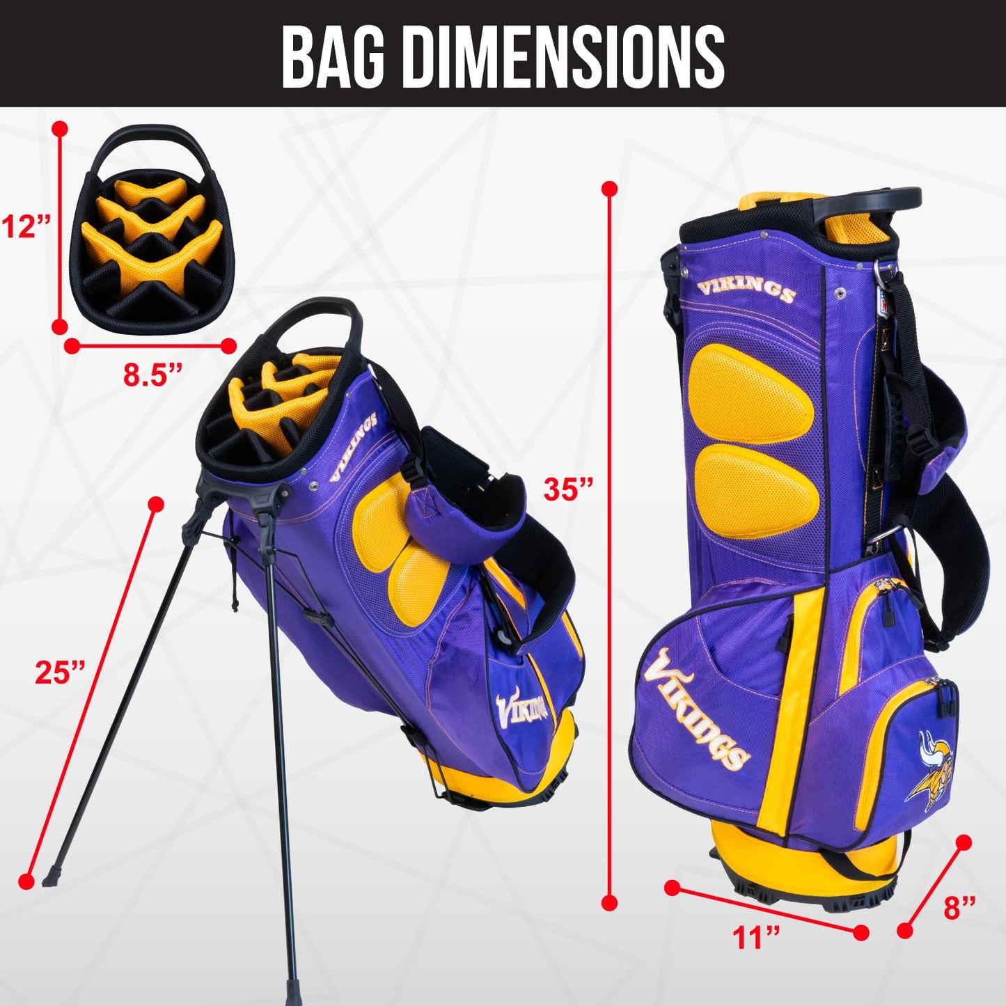 Minnesota Vikings Fairway Stand Bag - Image 4 - Club Rehab