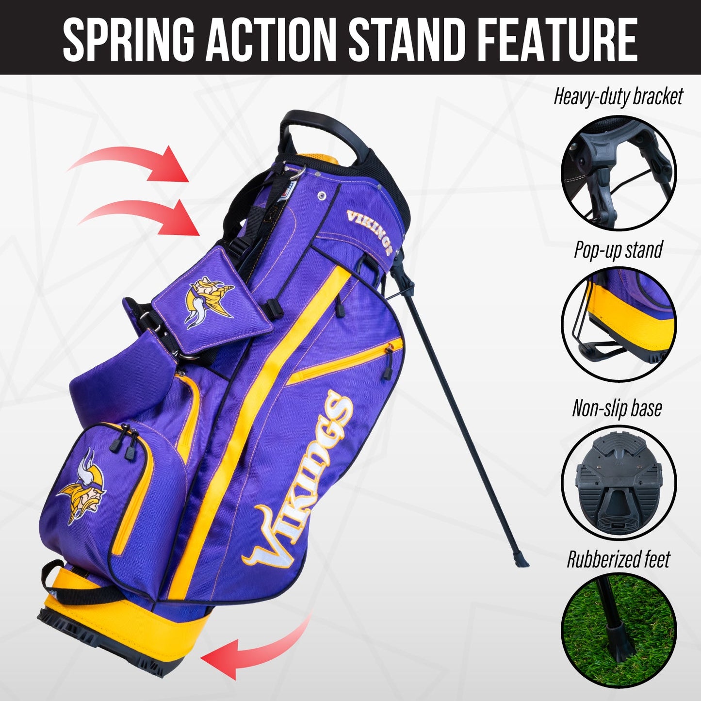 Minnesota Vikings Fairway Stand Bag - Image 5 - Club Rehab