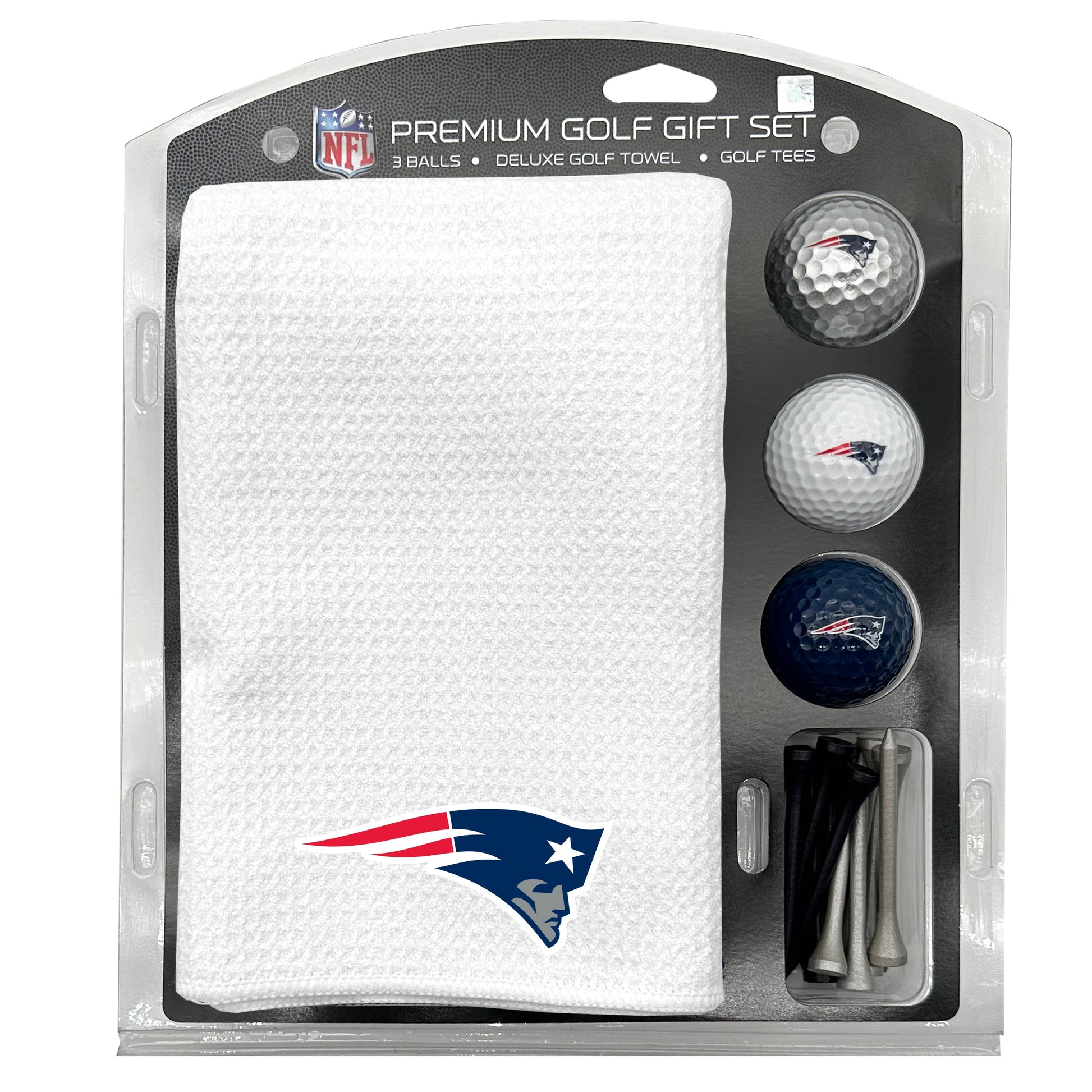 New England Patriots White Microfiber Towel Golf Gift Set - Club Rehab