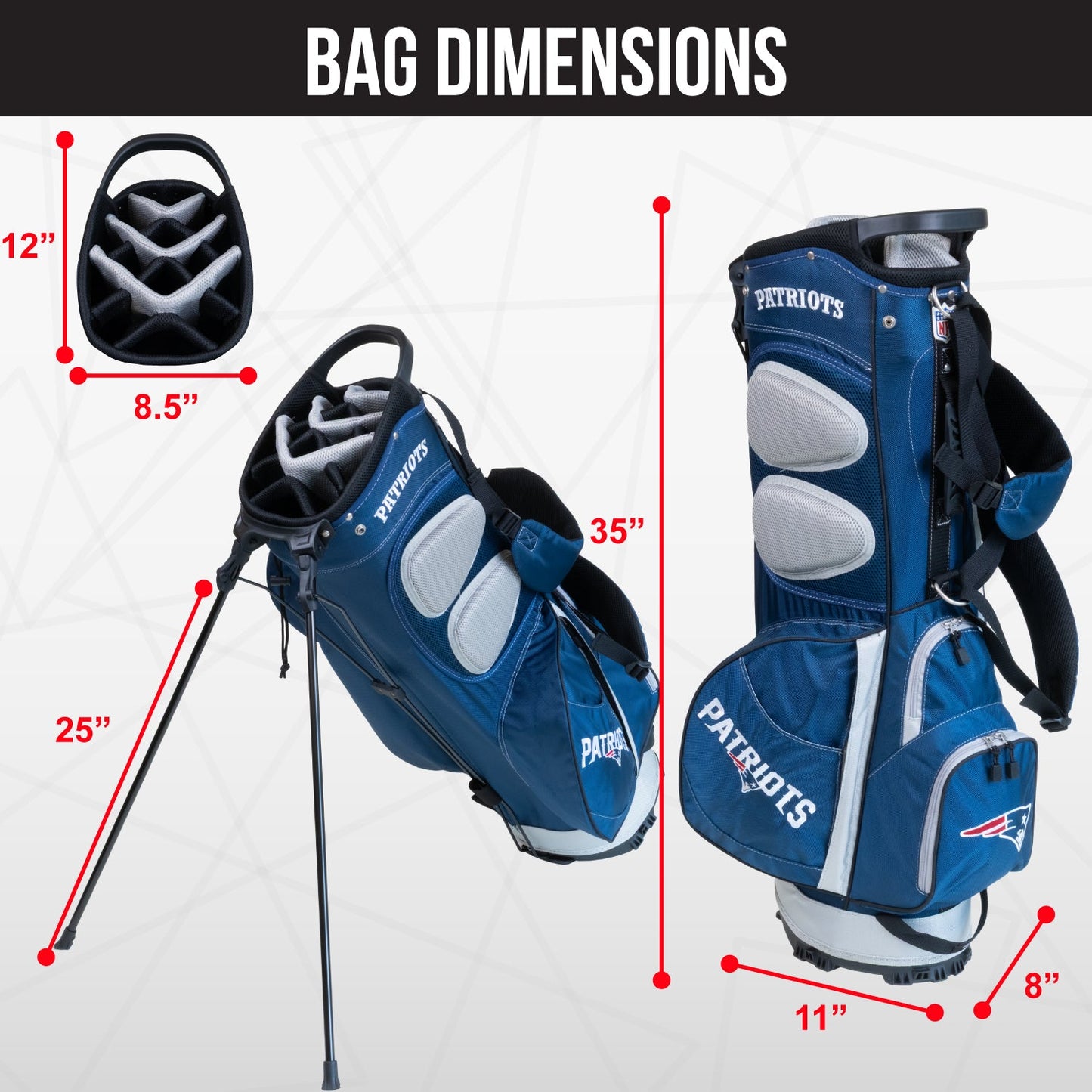 New England Patriots Fairway Stand Bag - Image 4 - Club Rehab