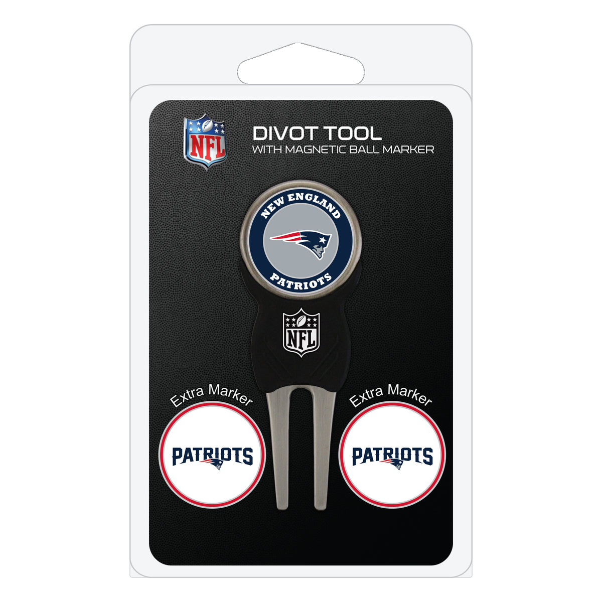 New England Patriots divot repair tool and three ball markers