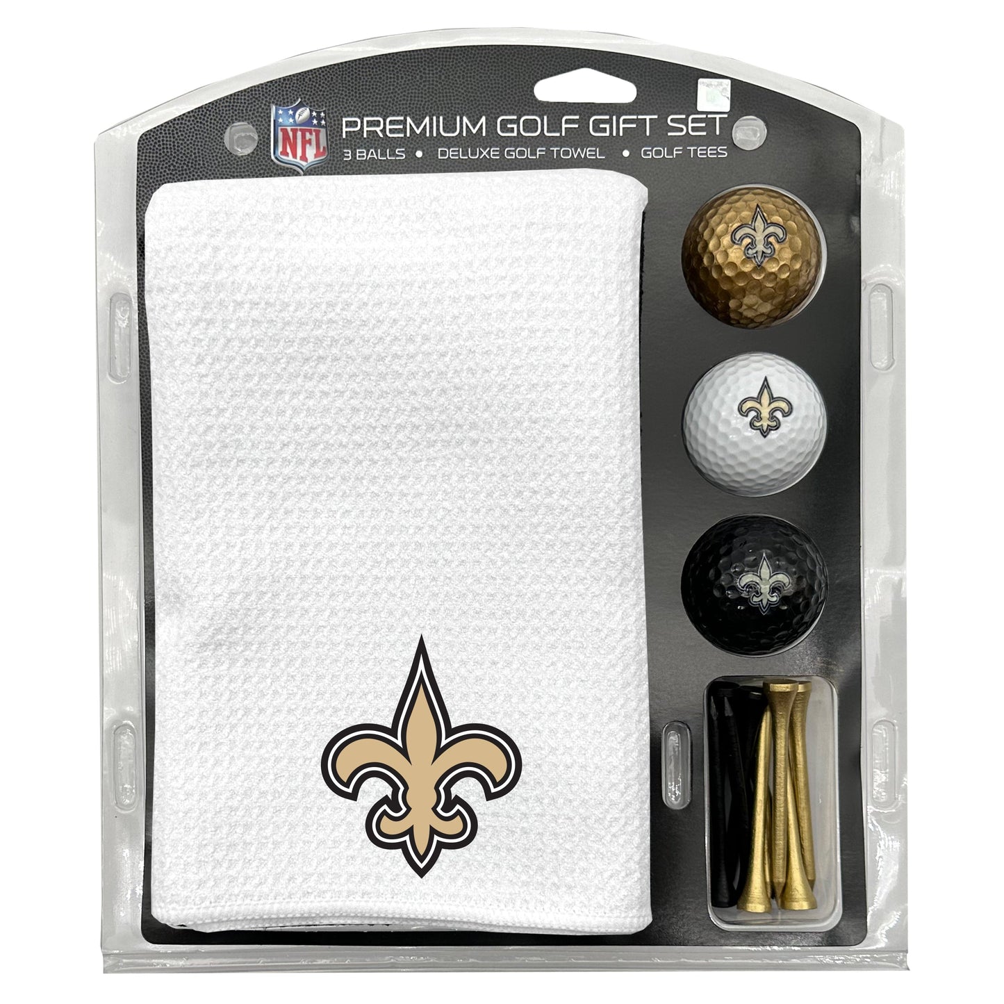 New Orleans Saints White Microfiber Towel Golf Gift Set - Club Rehab