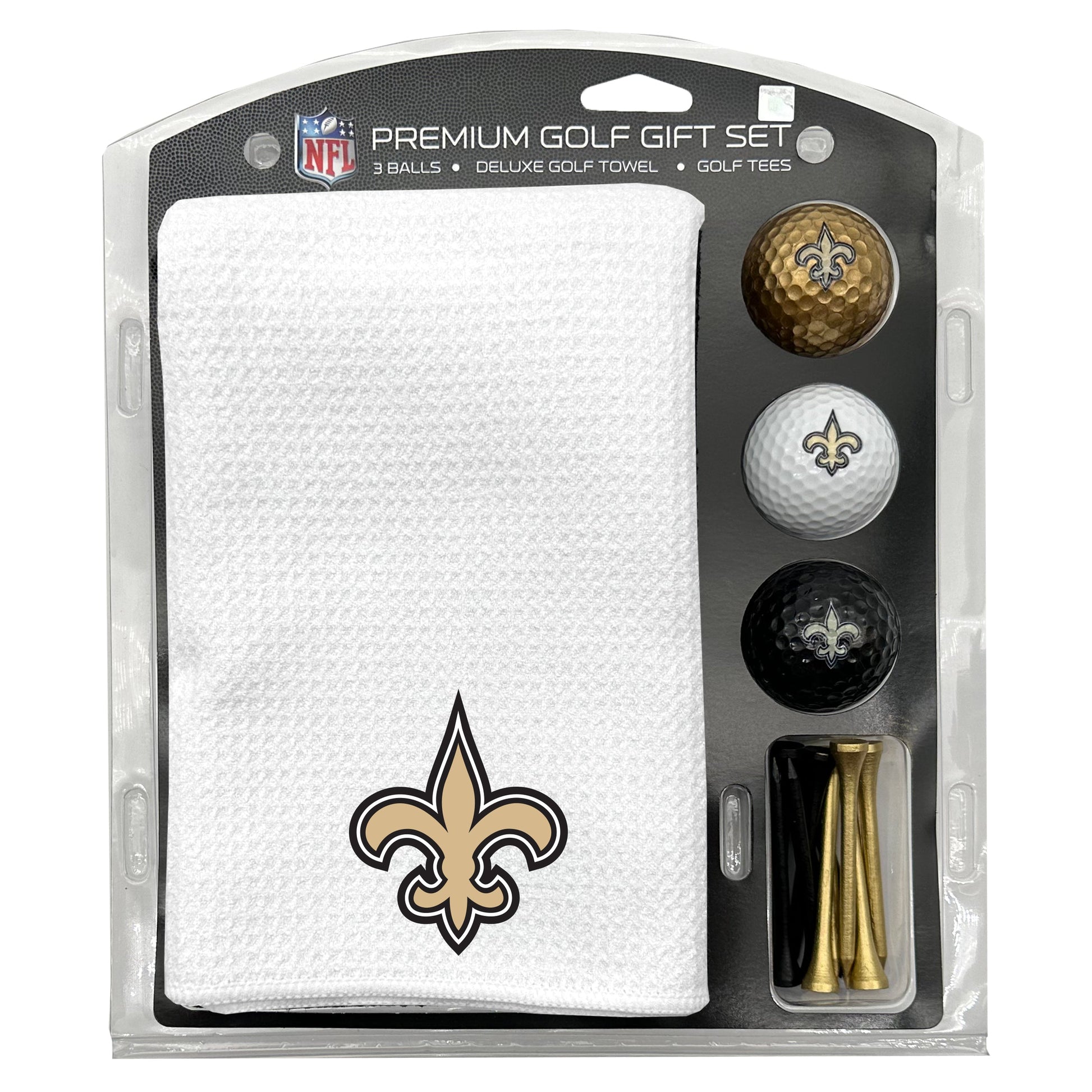 New Orleans Saints White Microfiber Towel Golf Gift Set - Club Rehab