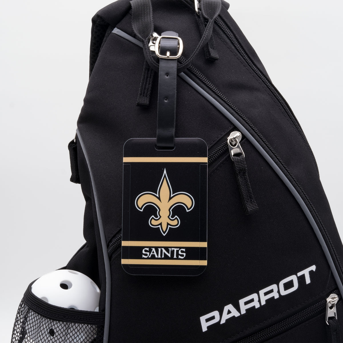 New Orleans Saints plastic golf bag tag by Team Golf, product photo 3
