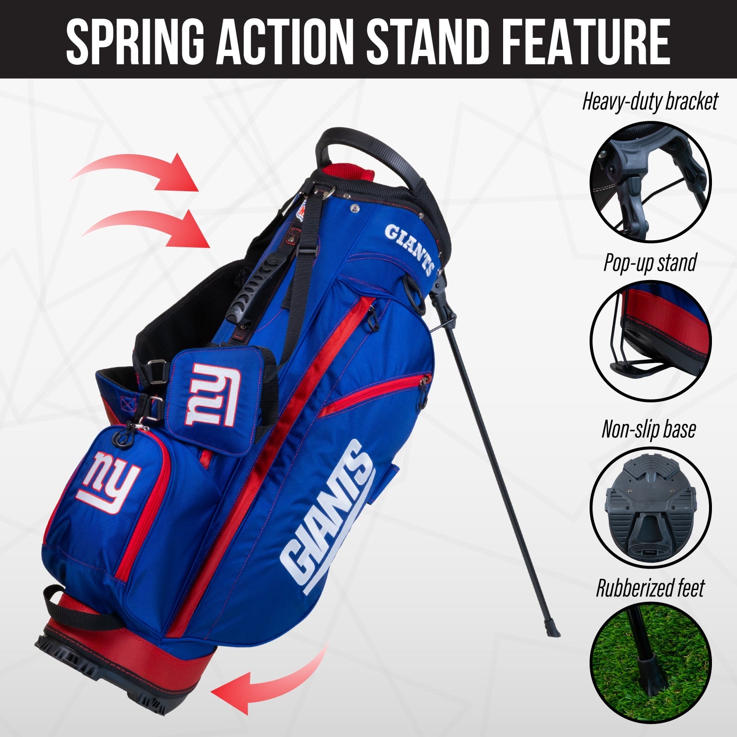 New York Giants Fairway Stand Bag - Image 5 - Club Rehab