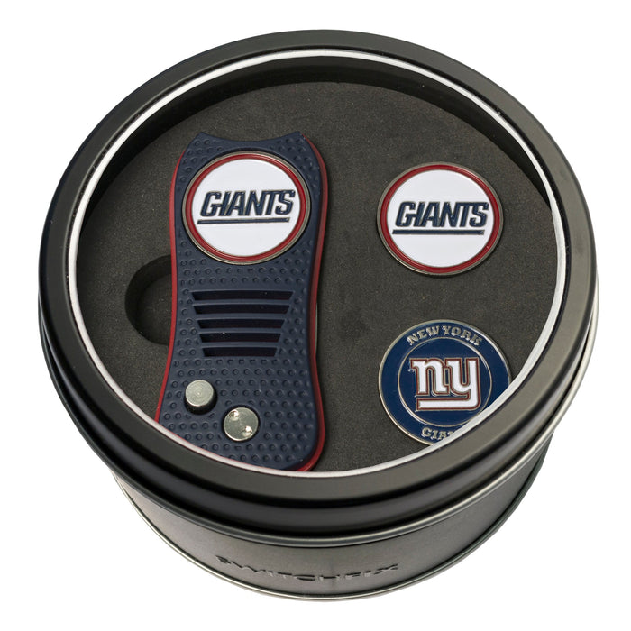 New York Giants Switchblade divot tool and ball marker tin gift set