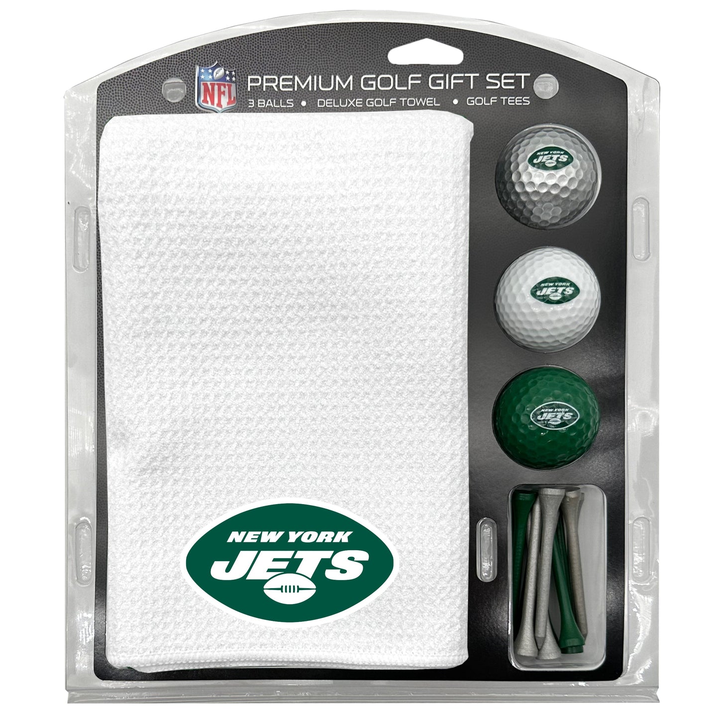 New York Jets White Microfiber Towel Golf Gift Set - Club Rehab