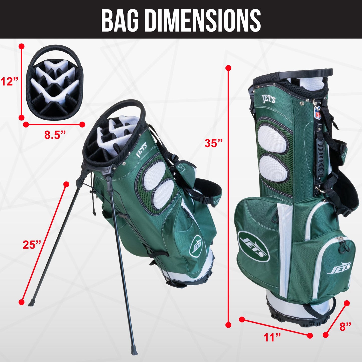 New York Jets Fairway Stand Bag - Image 4 - Club Rehab