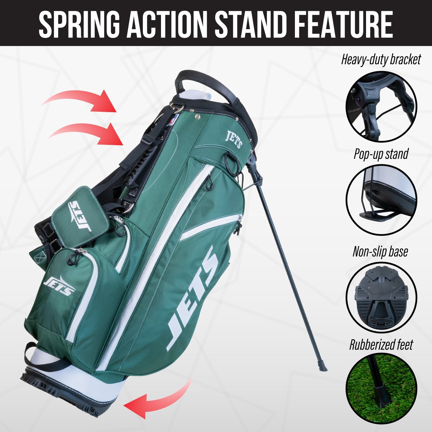 New York Jets Fairway Stand Bag - Image 5 - Club Rehab